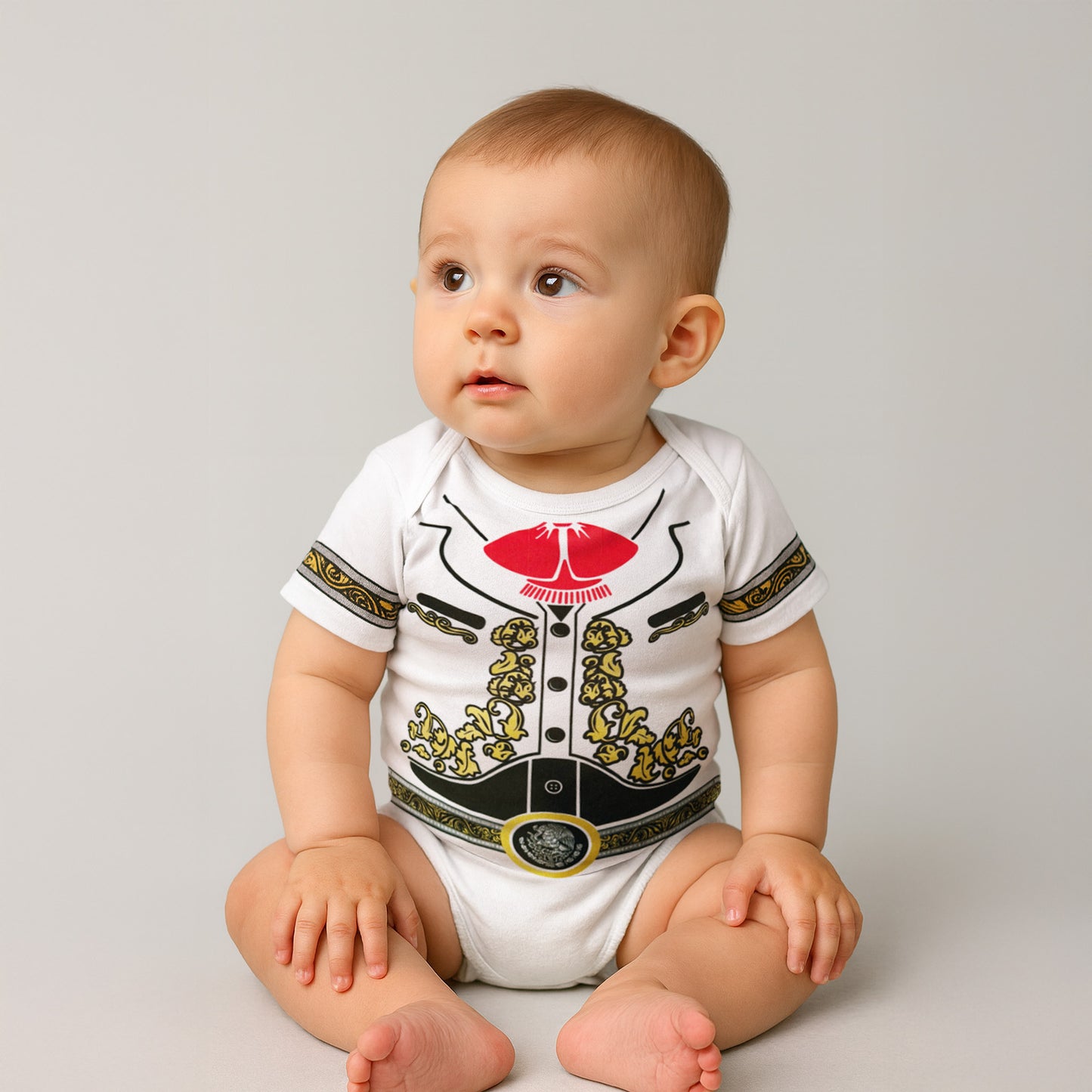 Pañalero Mini Mariachi Disfraz Charro Traje Blanco